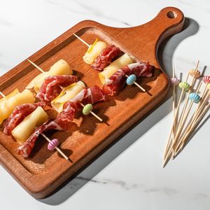 Handmade 100ct Multicolor Bamboo Cocktail Picks 4.7\" Pumpkin <b>Toothpicks</b> - Product Image 2