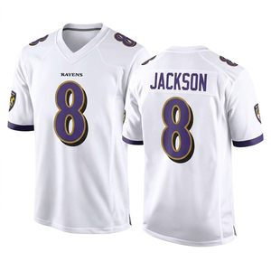 Maillot de football col en V pour homme For Jackson 8 Henry 22, 100 % polyester, séchage rapide, noir et blanc, manches courtes - Product Image 3