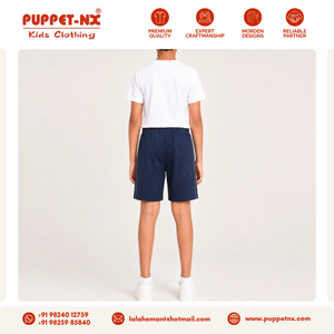 Shorts en tricot pour garçons, fabricant Inde, bas de tenue scolaire pour enfants, coton poly, taille élastique, conception personnalisée OEM - Product Image 5