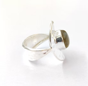 Handcrafted <b>Labradorite</b> Gemstone <b>Ring</b> Men's 925 Silver Wide Band Designer Collection Everyday & Any Occasion Wear - Product Image 3