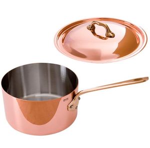 Premium Copper Hammered Sauce <b>Pan</b> With Brass Handle Lid Kitchen Cooking Cookware Pot Wholesale OEM Supplier India Export Bulk - Product Image 6