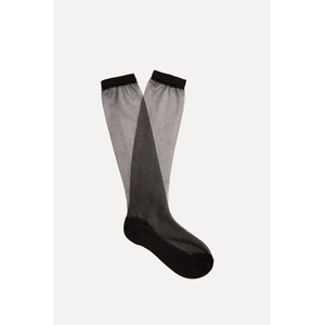 Black Sheer Knee High Socks With Wide Elastic Band - Product Image 4