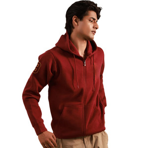 Men's Winter Zipper-Up <b>Hoodie</b> Cartoon Towel Embroidery <b>4XL</b> Anti-Pilling Breathable 100% Cotton Lining Fleece Material - Product Image 3