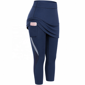 Women's High Waist Asymmetric Yoga <b>Leggings</b> with Side <b>Pockets</b> Calf Length Quick Dry Seamless Stretch Activewear Pants - Product Image 5