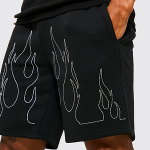 Pantalones Cortos de Hombre Oversize de Poliéster/Algodón Ecológico con Pedrería, Diseño de Llama Personalizado, Moda Casual de Verano para Playa - Product Image 3