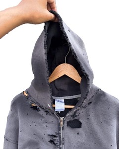 Men's Distressed <b>Vintage</b> Hoodie Regular Fit 100% Cotton Fleece Digital Printing Winter Streetwear Casual <b>Sweatshirt</b> - Product Image 5