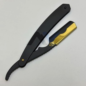 Premium Matte Black Swing <b>Lock</b> Razor Gold Clip Manual Shaver Replaceable Blade <b>Hair</b> Removal Grooming Knife Professional Barber - Product Image 3