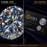 Pierres précieuses en moissanite de couleur D, VVS, en vrac, 1 à 5 carats, certifiées GRA, alternative aux diamants cultivés en laboratoire, OEM, ODM, bijoux personnalisés, vente en gros