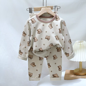 Nouvel ensemble de pyjamas d'automne pour enfants en coton doux Leica, sous-vêtements pour bébés garçons et filles, vêtements d'intérieur, vente en gros, motifs de dessins animés - Product Image 1