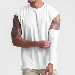 YITE High Quality <b>Men's</b> Sleeveless <b>Singlets</b> Oversized Blank Tshirt Custom Logo Fitness Sports Plus Size Gym Tank Top Knitted - Product Image 3