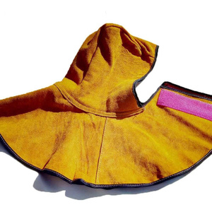 Couvre-casque de soudage en cuir de vachette fendu avec drapé pour le cou et les épaules, ignifuge, casquette de protection pour le soudage, unisexe - Product Image 3
