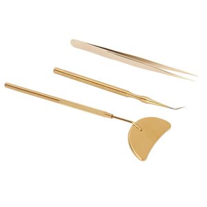 3pcs <b>Lash</b> Lift Tools Stainless Steel Eyelash Separator Mirror Tweezers Set for <b>Lash</b> <b>Extension</b> (Gold) - Product Image 5