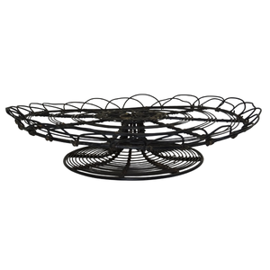 Novelty Round Metal Wire Storage Rack With Spiral Base Industrial Style Standing Type For Kitchen Tableware Display Decor - Product Image 1