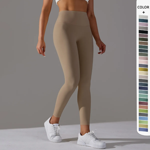 Vêtements de sport personnalisés, leggings de sport unis pour femme, leggings de sport sans couture taille haute, leggings de course slim pour femme - Product Image 5