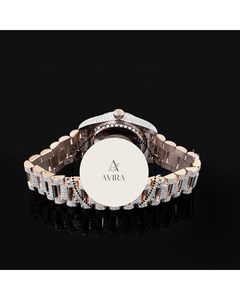 Montre de luxe pour femme, entièrement sertie de diamants roses Moissanite VVS1, avec un test de diamant réalisé à la main - Style mécanique - Product Image 4