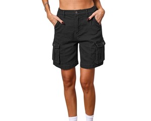 Prix d'usine – Nouveaux shorts cargo en jean respirants pour femmes, style streetwear, délavage vintage, 100 % coton, commande en gros pour l'inventaire de mode boutique - Product Image 3