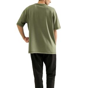 T-shirt en coton violet uni surdimensionné pour homme, col rond, manches courtes, tricot jersey décontracté, coupe classique, très demandé - Product Image 5