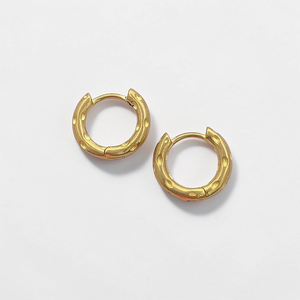 18K Gold Plated Brass Hammered Textured Minimalist Round Earring Findings DIY Fashion Jewelry Wholesale From Rajasthan - Product Image 3