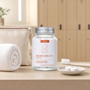 [FROM OREUM] Pasta de Dientes Sólida para Huéspedes de Hotel, Sabor Mandarina de Jeju, 60 Tabletas para Baño de Huéspedes de Hotel - Product Image 1
