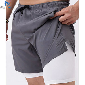 Men Workout <b>Shorts</b> Polyester Spandex Gym Training <b>Shorts</b> Breathable Running Fitness <b>Shorts</b> With Drawstring And Side Pockets - Product Image 3