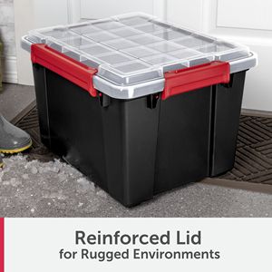 Contenitore di Stoccaggio in Plastica Impermeabile da 8,5 Galloni con Coperchio, Guarnizione e Chiusure Resistenti (Confezione da 2, Nero) - Product Image 4