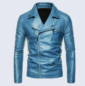 High Quality Wholesale Custom PU Synthetic Leather Business Formal Causal <b>Slim</b> <b>Fit</b> Personalized Windproof Men <b>Jackets</b> - Product Image 3