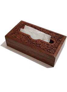 Decorative Wooden <b>Tissue</b> Box Cover For Bedroom <b>Kitchen</b> Bathroom Home Office And Luxury Hotel Room Use - Product Image 2
