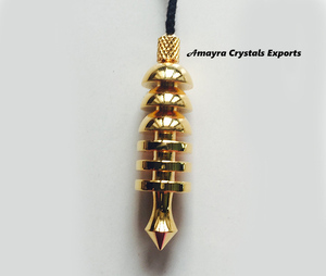 Péndulo Metálico Egipcio Dorado Karnak Hecho a Mano para Radiestesia - Metafísico, Estilo New Age, Precio Razonable en Amayra Crystals Exports - Product Image 3