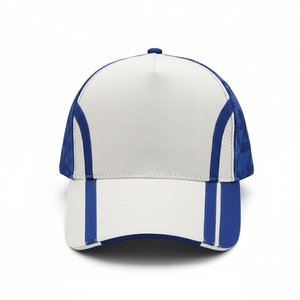 Gorra de Béisbol Personalizada Blanca y Azul, Tela Personalizada, Transpirable y Cómoda, Gorra de Béisbol de 6 Paneles, Diseño Triangular Moderno, Deportiva, Unisex - Product Image 2