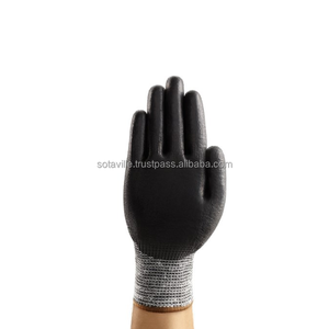 El guante negro más vendido resistente a cortes con un buen nivel de agarre y resistencia a la abrasión, guantes de mano recubiertos de PU de Vietnam - Product Image 4