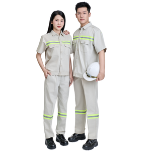 เสื้อทำงานแขนสั้นโพลีเอไมด์สะท้อนแสงป้องกันไฟฟ้าสถิตย์ป้องกันรังสียูวีสำหรับผู้ชายและผู้หญิง FMF พร้อมระบบตรวจจับเข็มแบบดิจิทัล - Product Image 1