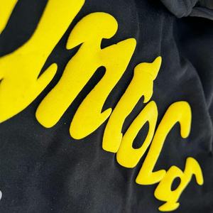 Vente en gros de sweats à capuche pour hommes, personnalisés avec logo, effet délavé à l'acide, style vieilli, coupe oversize à épaules tombantes, avec impression 3D en relief - Product Image 2