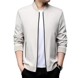 Chaqueta Casual Varsity para Hombre, Nueva Colección de Invierno, Color Sólido, Cuello Alto, Cierre de Cremallera y Botones, Logotipo Frontal en Lona, Transpirable, Ecológica y Gruesa - Product Image 1