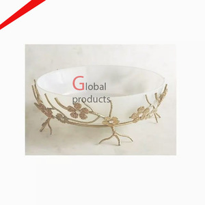 Tazón de Chocolate de Lujo con Acabado Dorado y Palitos, Tazón Decorativo para Servir Dulces, Porta Postres de Global Products - Product Image 4