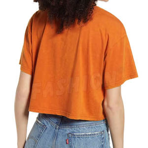 Camisetas Cortas de Cuello Redondo y Manga Corta de Color Sólido al por Mayor para Niñas, Camisetas Deportivas de Algodón, Camisetas Casuales y Cómodas - Product Image 3