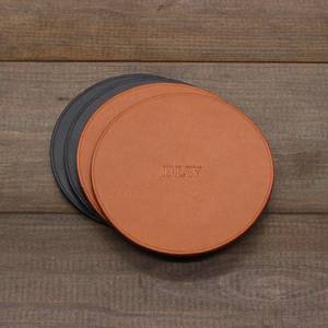 Sous-verres en cuir véritable robustes pour verres à whisky, forme personnalisée, tapis de protection pour boissons, fournisseur d'usine en gros LC-0043 - Product Image 3