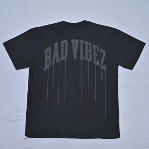 เสื้อยืดคอกลมแขนสั้นผู้ชาย สีดำ ผ้าคอตตอนเจอร์ซีย์ พิมพ์ลายโลโก้แบบหยดน้ำ สไตล์สตรีท ทรงปกติ แฟชั่นอินเทรนด์ สำหรับกิจกรรมกลางแจ้ง - Product Image 3
