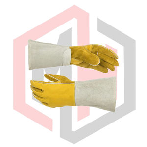 ถุงมือหนังวัวแท้สีเหลืองปาล์มเกรย์ ทนทาน สำหรับงานเชื่อม งานดับเพลิง ป้องกันความร้อน ป้องกันการฉีกขาด ป้องกันการบาด ป้องกันไฟฟ้าสถิต - Product Image 6