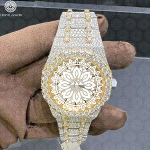 Reloj de Lujo para Hombre Charm Jewells, Acero Inoxidable, Bisel con Diamantes Dorados, Movimiento Mecánico Analógico, Caja Cuadrada de 40 mm, 10 Bar - Product Image 4
