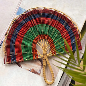 Luxurious wall decor rattan <b>hand</b> <b>fans</b> wholesale <b>fan</b>-shape art handheld <b>fan</b> for walls accessory - Product Image 1