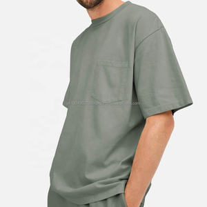 Summer <b>Men's</b> Tshirts Organic Cotton <b>Pocket</b> Tee for <b>Men</b> Solid Color Custom t <b>Shirts</b> Crew Neck Jersey <b>Mens</b> T-<b>shirt</b> - Product Image 4