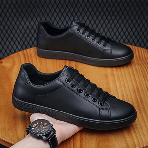 Unisex White PU Sneakers EVA Midsole Rubber Outsole Spring Casual <b>Walking</b> Shoes - Product Image 5