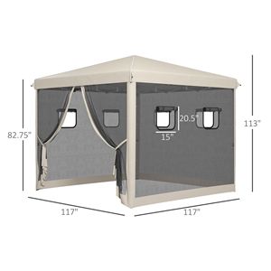 Tenda a Baldacchino Istantanea 10x10 con Altezza Regolabile, Protezione Solare, Finestre con Zanzariera e Borsa per il Trasporto, Ideale per Fiere - Product Image 3
