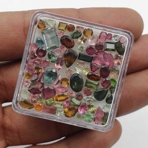 Lot de tourmalines naturelles à facettes de formes variées en gros |   Pierres précieuses multicolores en vrac |   Tourmaline ovale, poire, coussin, ronde, marquise - Product Image 2