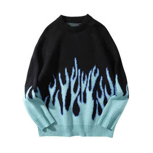 Pull en laine/coton respirant pour homme, hiver, manches longues, pull décontracté, streetwear - Product Image 1