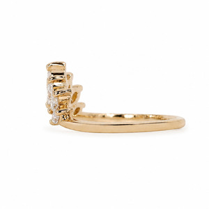 Anillos de Boda de Diamantes Cultivados en Laboratorio 950 Platinum E VVS2 para Mujer, 0.46CTW, Corte Marquise de 3x1.5 a 4.6x2.5 mm, Banda de Boda Curva en Chevron - Product Image 4