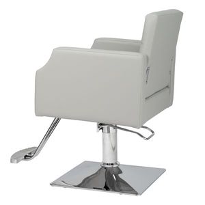 Fauteuil de Barbier en Alliage d'Aluminium et Cuir PVC Gris 150 kg avec Pompe à Huile Haute Pression, Châssis Carré, Pédale à Rivets, Durable et Confortable - Product Image 6