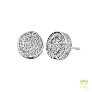 Pendientes Circulares de Plata 925 con Piedra Redonda en Capas, Joyería Clásica de Diseño para Compradores Mayoristas y Revendedores - Product Image 2
