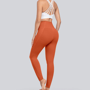 Legging sans couture de couleur orange pour femmes, respirant, léger, contrôle de l'humidité, coupe-vent, résistant à l'eau, ceinture élastique - Product Image 2