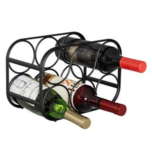 Countertop Wine Rack with Glass Holder Wood Metal Wine Bottle Display Stand <b>Tabletop</b> Wine <b>Storage</b> Shelf for Bar Home Decor - Product Image 6